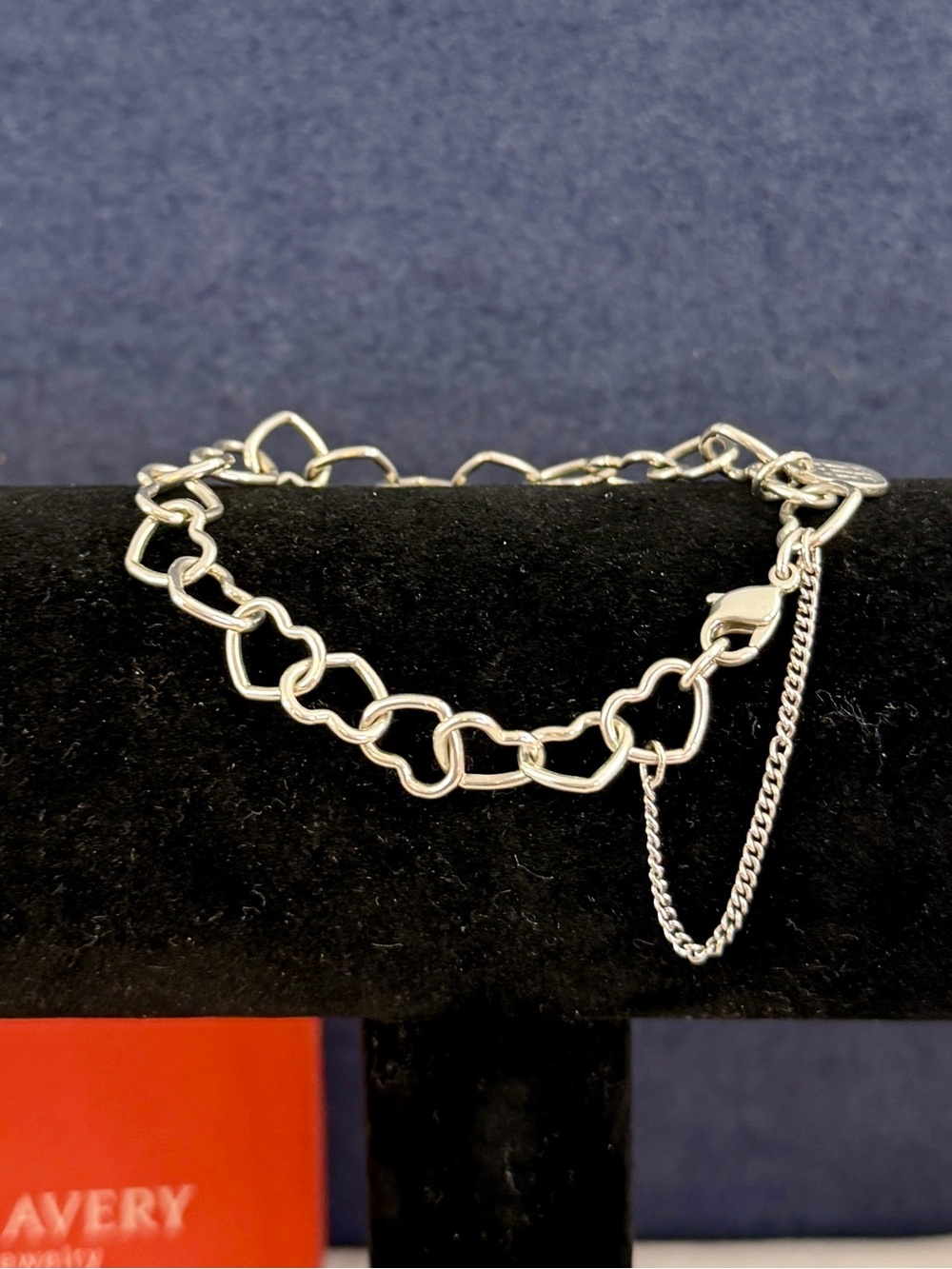 JAMES AVERY Sterling Silver Connected Hearts Charm Bracelet Bracelet; 6.5”